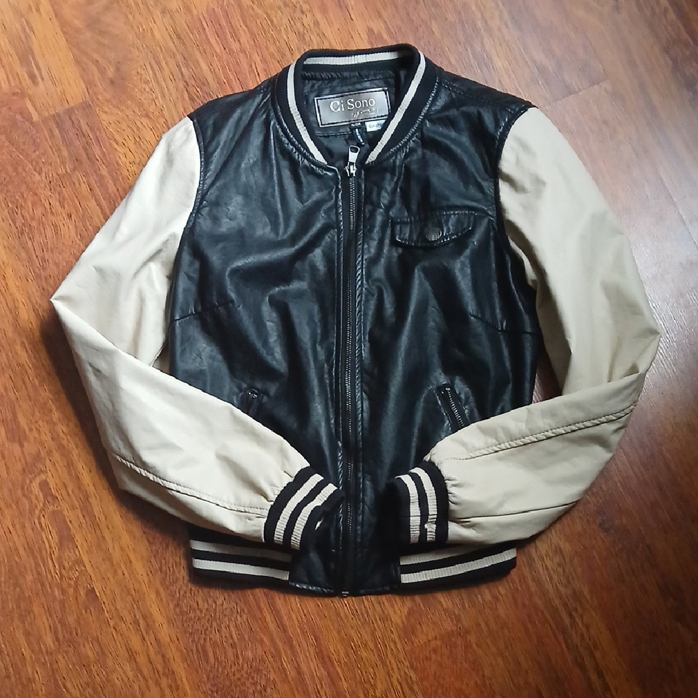💟Vegan Leather Baseball Jacket